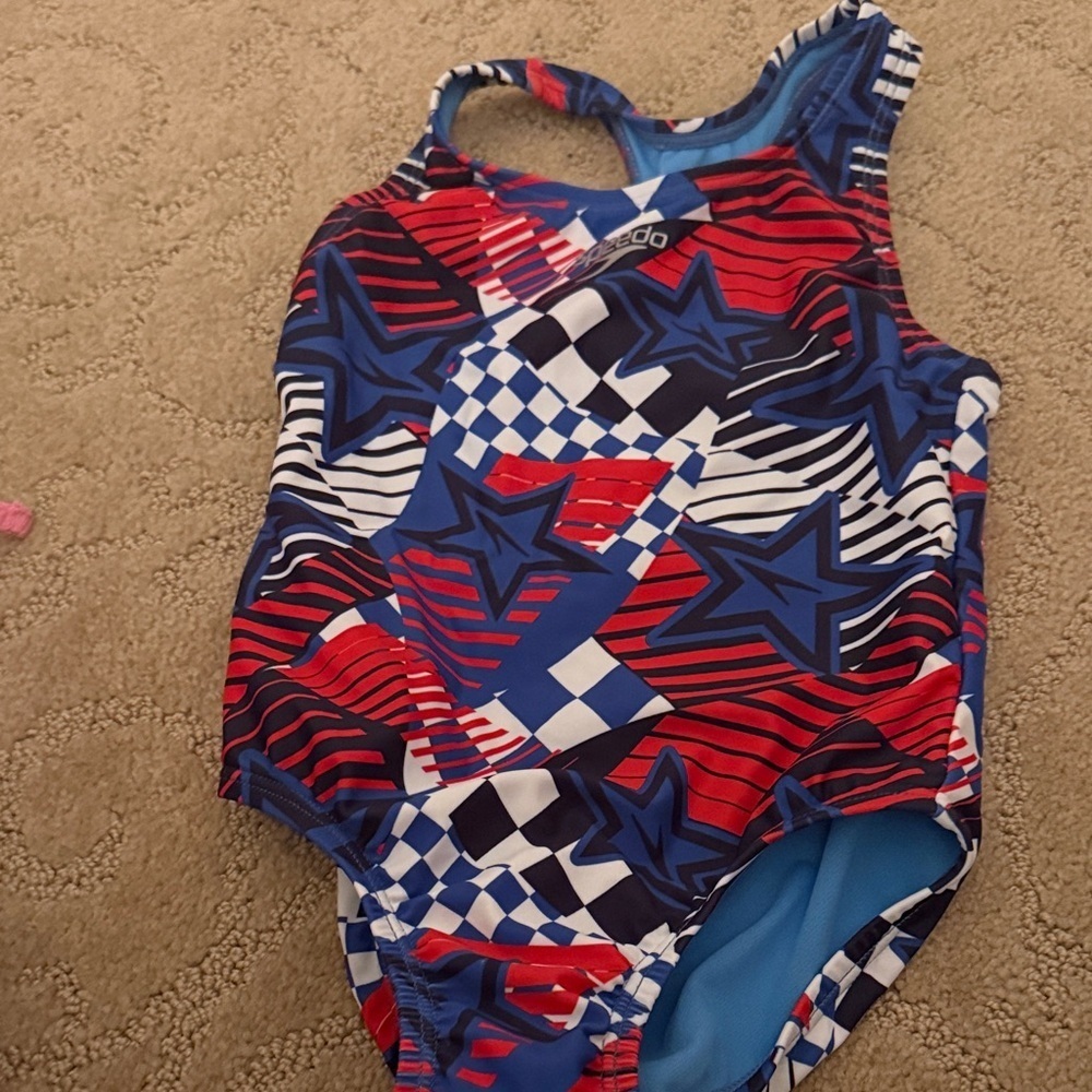 Speedo Red and Blue Star Swimsuit